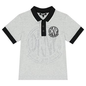 Boys Grey Logo Polo Shirt