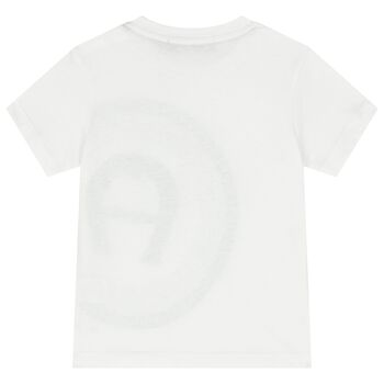 Younger Boys White Logo T-Shirt