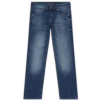 Boys Blue Logo Denim Jeans