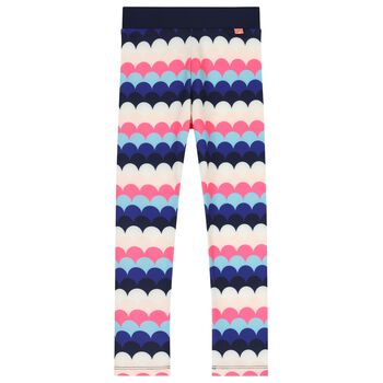 Girls Navy Blue & Pink Leggings