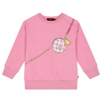 Girls Pink Logo Bag Sweatshirt