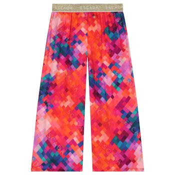 Girls Multi-Colored Logo Trousers