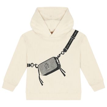 Girls Ivory Bag Hooded Top