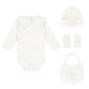 Baby Girls Ivory & Pink Bodysuit Gift Set
