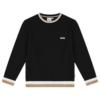 Boys Black Logo Knitted Jumper