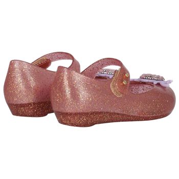 حذاء بنات بطبعة أميرات ديزني باللون الوردي