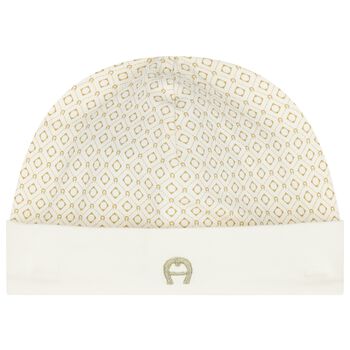 Ivory & Gold Logo Baby Hat