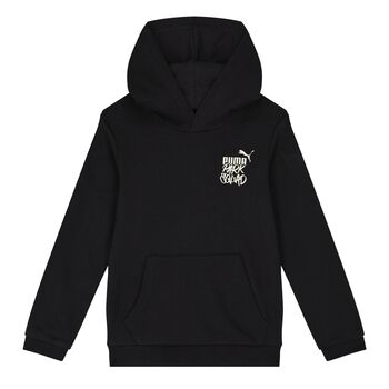 Boys Black Logo Hooded Top