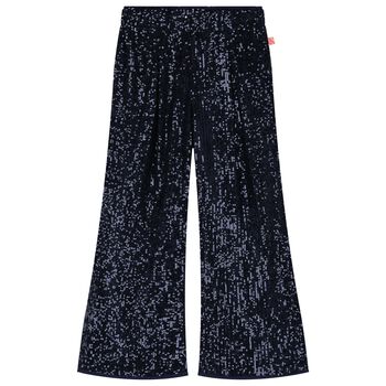 Girls Navy Blue Sequin Trousers