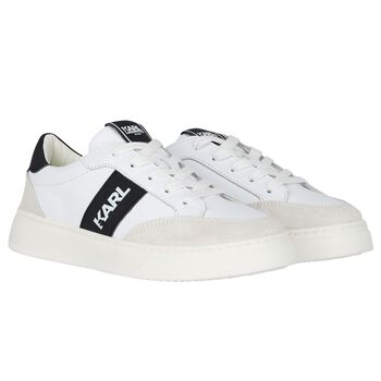 Boys White Logo Trainers