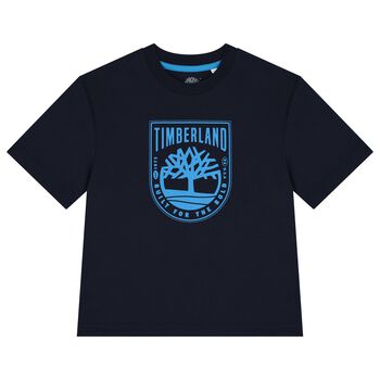 Boys Navy Blue Logo T-Shirt