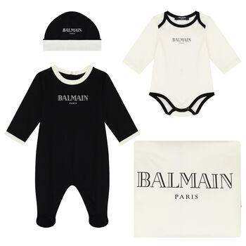 Ivory & Black Logo Babygrow Gift Set