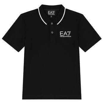 Boys Black Logo Polo Shirt