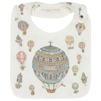 Ivory Hot Air Balloon Baby Bib