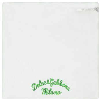Baby Boys White & Green Majolica Blanket