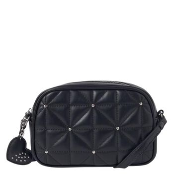 Girls Black Embellished Quilted Handbag