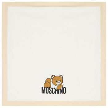 بطانية بشعار تيدي باللون الأبيض والبيج
