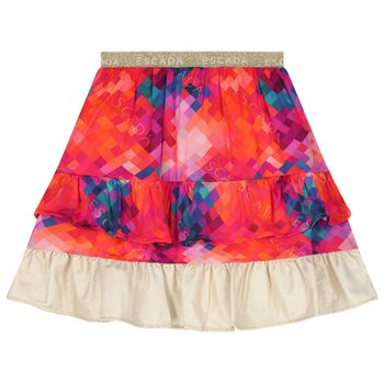 Girls Multi-Colored Logo Layered Skirt