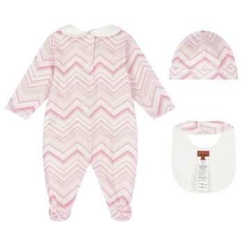 Baby Girls Pink & White Babygrow Gift Set