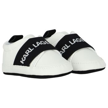 White Logo Baby Pre-Walker Shoes