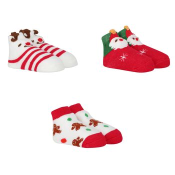 Red & White Baby Socks ( 3-Pack )