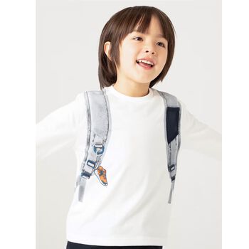 Boys Ivory Backpack Long Sleeve Top