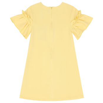 Girls Yellow Bag Ruffle Dress