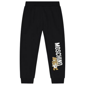 Black Teddy Bear Logo Joggers