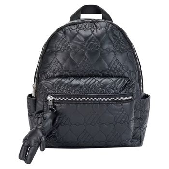 Girls Black Quilted Backpack