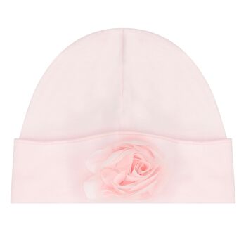 قبعة بنات بطبعة الزهور باللون الوردي