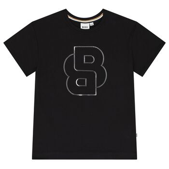 Girls Black & Gold Logo T-Shirt