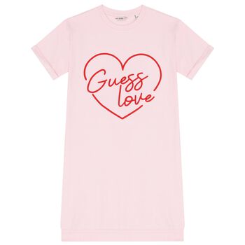 Girls Pink Logo Heart Dress