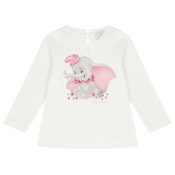 Younger Girls Ivory Disney Long Sleeve Top
