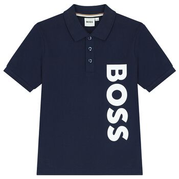 Boys Navy Blue Logo Polo Shirt