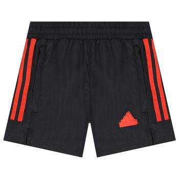 Boys Black & Orange Logo Swim Shorts