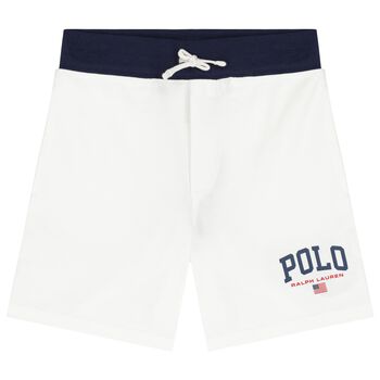 Boys White Logo Shorts