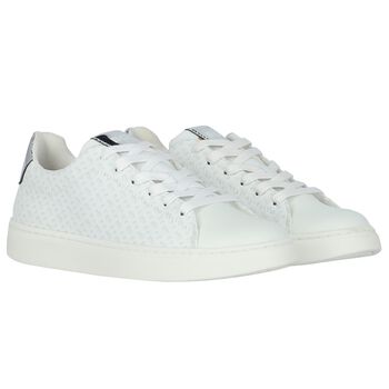 Girls White Logo Trainers