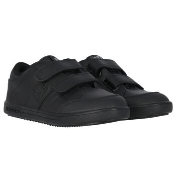 Boys Black Logo Trainers