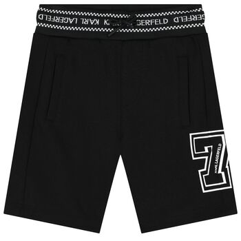 Boys Black Varsity Logo Shorts