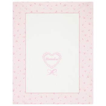 Baby Girls White & Pink Logo Blanket