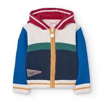 Boys Multi-Coloured Knitted Zip Up Top