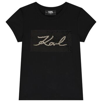 Girls Black Logo T-Shirt