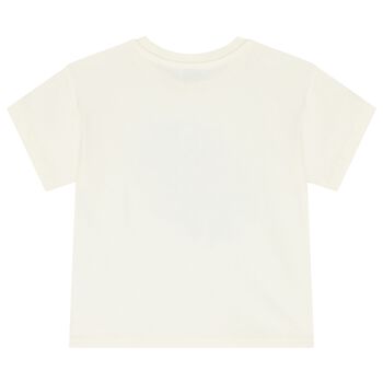 Girls Ivory Floral Logo T-Shirt