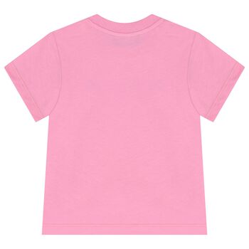 تيشيرت بنات بشعار تيدى باللون الوردى