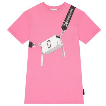 Girls Pink Bag Logo Dress