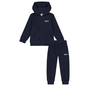 Boys Navy Blue Logo Tracksuit