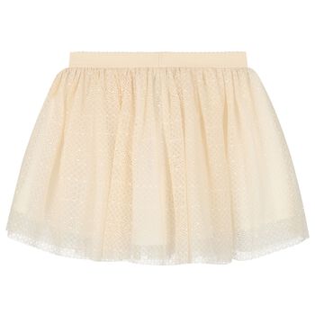 Girls Ivory Tulle Skirt