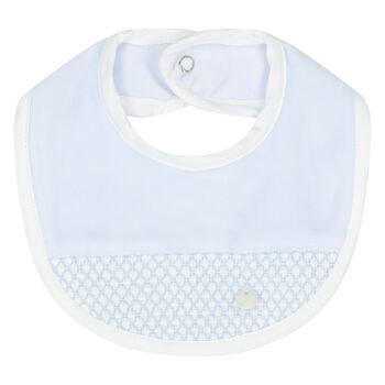 Baby Boys Blue Smocked Bib