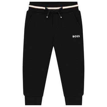 Younger Boys Black Logo Joggers