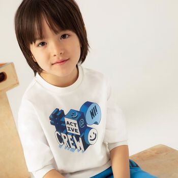 Boys Ivory Long Sleeve Top